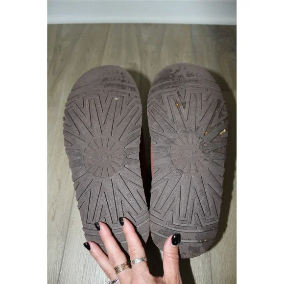 UGG Tazz Platform Suede Clog Slippers Burnt Cedar 1122553 Women's 7 - Picture 6 of 6